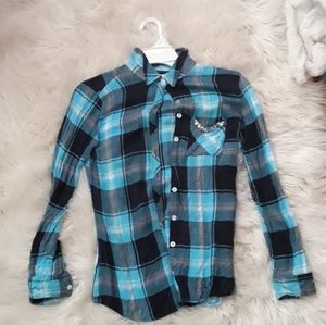 Button-Up blue and black shirt!